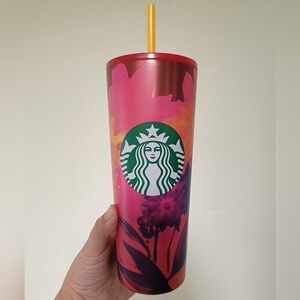 NWT Starbucks 2022 Floral Stainless Steel Venti Tumbler Cup
